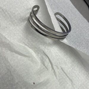 Sleek Silver Triple Band Bracelet